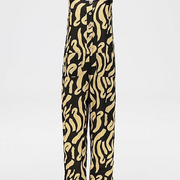 Old Khaki Women's Zoe Linen Blend Jumpsuit Printed M 8 - Picture 3 of 3